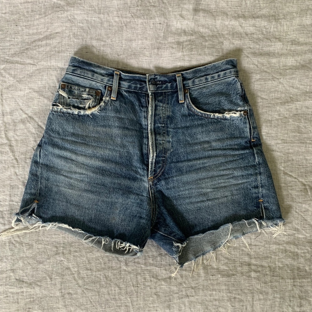 Agolde Dee Denim Shorts in Precision